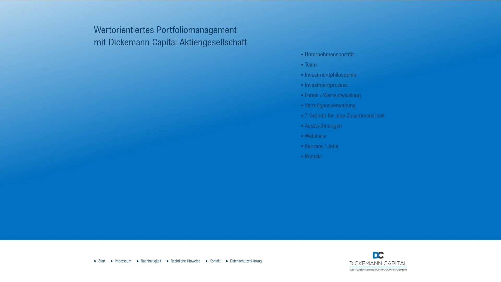 Dickemann Capital AG | Referenz Website Dickemann Capital